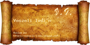 Veszeli Iván névjegykártya